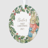 Peter Rabbit | Erste Weihnachten des Kindes mit Fo Ornament (Vorderseite)