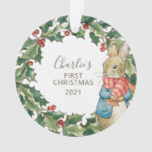 Peter Rabbit | Erste Weihnachten des Kindes mit Fo Ornament (Vorderseite)