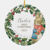 Peter Rabbit | Erste Weihnachten des Kindes mit Keramik Ornament (Hinten)