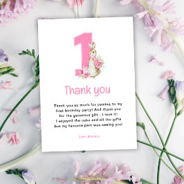 Peter Rabbit | Erster Geburtstag Dankeskarte