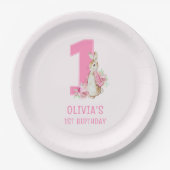 Peter Rabbit | Erster Geburtstag Pappteller (Vorderseite)