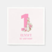 Peter Rabbit | Erster Geburtstag Serviette (Vorderseite)