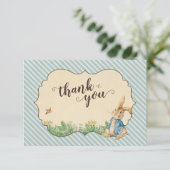 Peter Rabbit | Erster Geburtstag Vielen Dank Dankeskarte (Stehend Vorderseite)