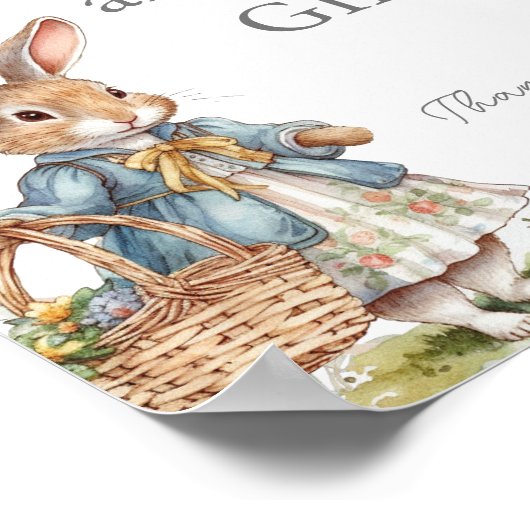Peter Rabbit Evergreen Baby Shower Cards und Gesch Poster (Ecke)