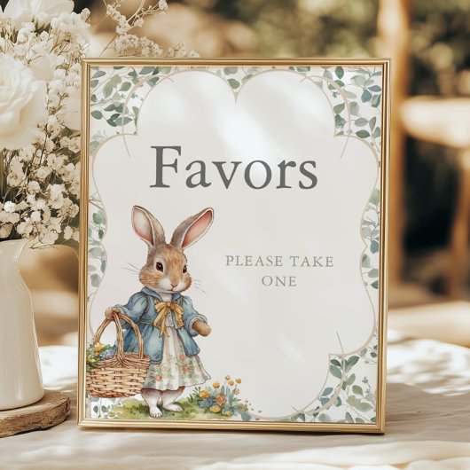 Peter Rabbit Evergreen Girl Baby Shower Favoriten Poster