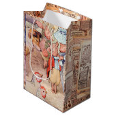Peter Rabbit (Ferkel) Gewebepapier Mittlere Geschenktüte (Vorderseite Schrägansicht)