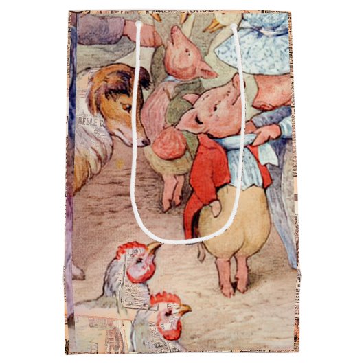 Peter Rabbit (Ferkel) Gewebepapier Mittlere Geschenktüte (Rückseite)