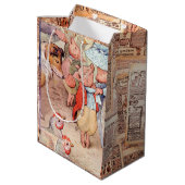 Peter Rabbit (Ferkel) Gewebepapier Mittlere Geschenktüte (Rückseite Schrägansicht)