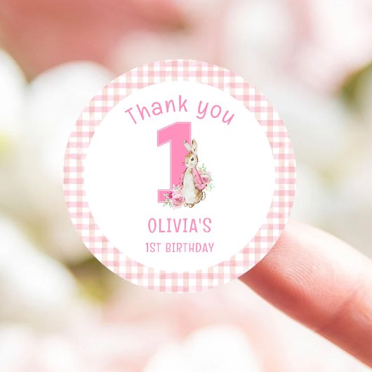 Peter Rabbit First Geburtstag Runder Aufkleber