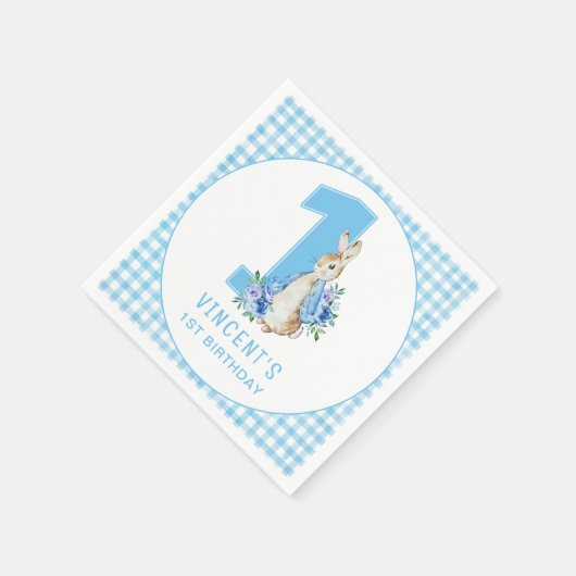 Peter Rabbit First Geburtstag Serviette (Ecke)
