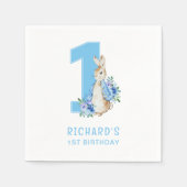 Peter Rabbit First Geburtstag Serviette (Vorderseite)