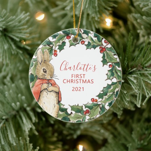 Peter Rabbit - Flopsy | 1. Weihnachten Keramik Ornament (Baum)