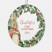 Peter Rabbit - Flopsy | 1. Weihnachten Keramik Ornament (Links)