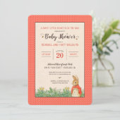 Peter Rabbit - Flopsy | Girl Baby Dusche Einladung (Stehend Vorderseite)
