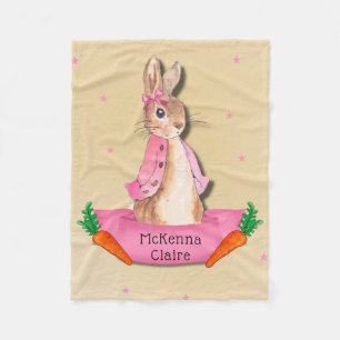 Peter Rabbit Flopsy Pink Girl Custom Fleecedecke