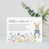 Peter Rabbit Floral will auf einer Notecard Baby D Begleitkarte (Stehend Vorderseite)