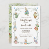 Peter Rabbit Friends Baby Shower Einladung (Vorne/Hinten)