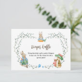 Peter Rabbit Friends Diaper Raffle RSVP Karte (Stehend Vorderseite)