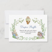 Peter Rabbit Friends Diaper Raffle RSVP Karte (Vorderseite)