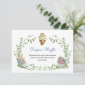 Peter Rabbit Friends Diaper Raffle RSVP Karte (Stehend Vorderseite)