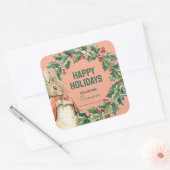 Peter Rabbit | Frohe Weihnachten von Quadratischer Aufkleber (Umschlag)