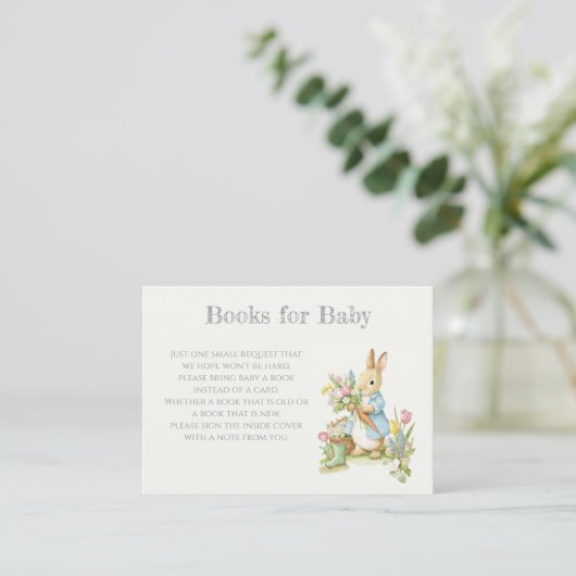Peter Rabbit Garden Baby Shower Book for Baby Begleitkarte (Stehend Vorderseite)
