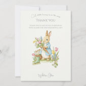 Peter Rabbit Garden Baby Shower Dankeskarte (Vorderseite)