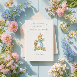 Peter Rabbit Garden Baby Shower Dankeskarte
