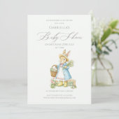 Peter Rabbit Garden Baby Shower Einladung (Stehend Vorderseite)