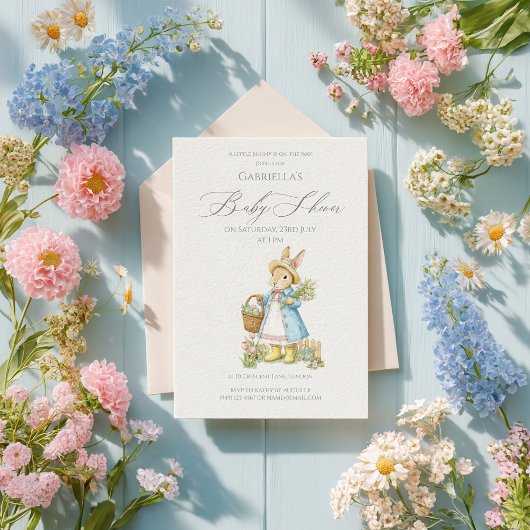 Peter Rabbit Garden Baby Shower Einladung