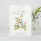 Peter Rabbit Garden Baby Shower Einladung (Stehend Vorderseite)