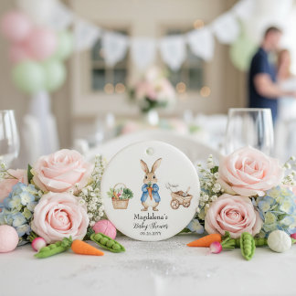 Peter Rabbit Garden Baby Shower Keepsake Keramik Ornament