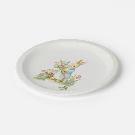 Peter Rabbit Garden Baby Shower Pappteller (Schrägansicht)