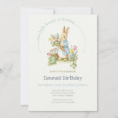 Peter Rabbit Garden Birthday Einladung (Vorderseite)