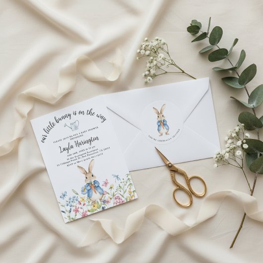 Peter Rabbit Garden Party Baby Shower Runder Aufkleber