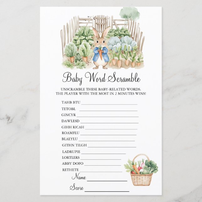 Peter Rabbit Garden Scramble Baby Showspiel (Vorderseite)