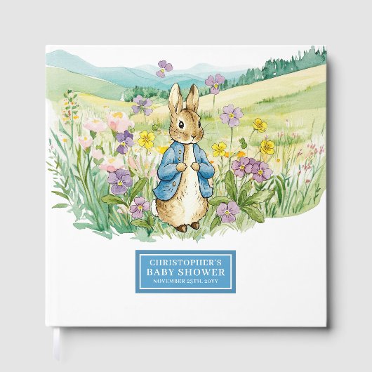 Peter Rabbit Gästebuch für Babydusche (Vorderseite)
