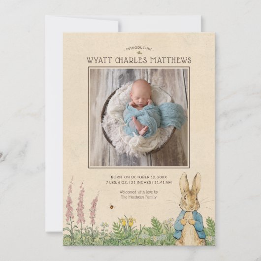 Peter Rabbit | Geburtsankündigung (Vorderseite)