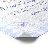 Peter Rabbit Gingham Baby Shower Diaper Raffle Poster (Ecke)