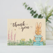 Peter Rabbit | Girl Baby Dusche Vielen Dank Dankeskarte (Stehend Vorderseite)