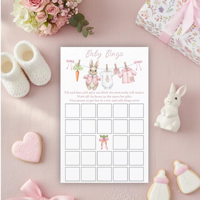 Peter Rabbit Girl Baby Shower Baby Bingo Game (Von Creator hochgeladen)