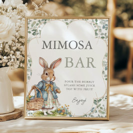 Peter Rabbit Girl Baby Shower Mimosa Bar Poster