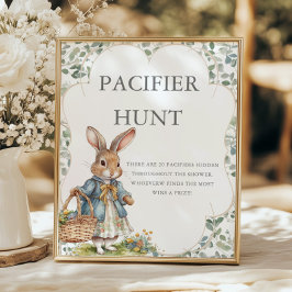 Peter Rabbit Girl Baby Shower Schnuller Hunt Poster