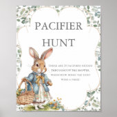 Peter Rabbit Girl Baby Shower Schnuller Hunt Poster (Vorne)