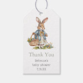 Peter Rabbit Girl Babydusche Danke Geschenkanhänger (Vorderseite)