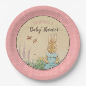 Peter Rabbit Girl Babyshower Pappteller (Vorderseite)