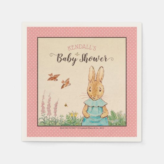 Peter Rabbit Girl Babyshower Serviette (Vorderseite)