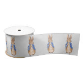 Peter Rabbit Gray Linen Hintergrund Satinband (Spule)
