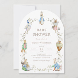 Peter Rabbit Greenery Watercolor Baby Shower Arch Einladung