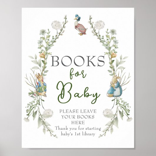 Peter Rabbit Greenery Wildblume Books for Baby Poster (Vorne)